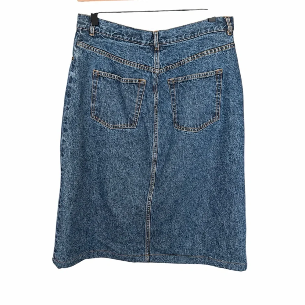 Eddie Bauer denim fleece lined skirt size 8 vintage western country‎ modest